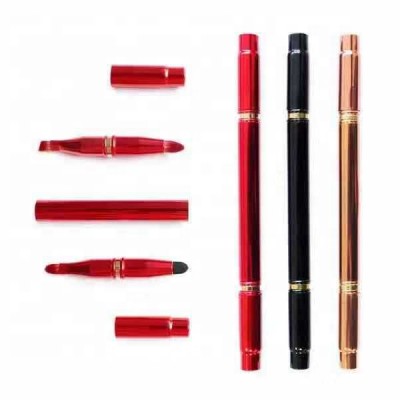 New Arrival 4 in 1 Aluminum  Makeup Brush Gold Red Eye Brush