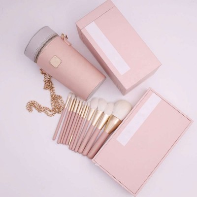 New products 2019 christmas gifts 12 pcs professional makeup brush set High quality gift brush set with high end pu packing