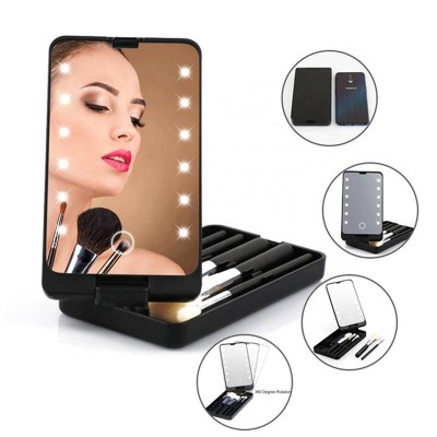 New Design Touch Screen Makeup Brush Set With Led Mirror Light