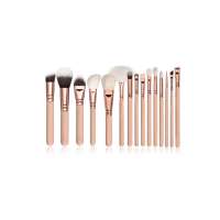 2020 Custom LOGO women make up 15 pcs nylon rose gold makeup brushes