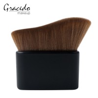 2020 New Arrival Square Blush Brush Angled Head Portable Synthetic Hair with Black Plastic Handle Kabuki Brush